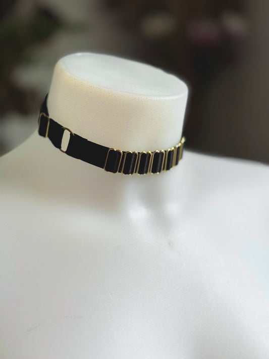 Choker / Jarretière Elegance convertible - BLACK (GOLD/ROSE GOLD/SILVER