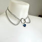 Honey Bunny Choker Round - SILVER & BLUE