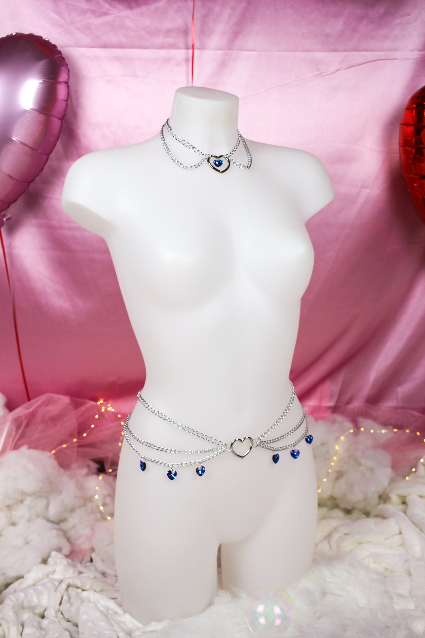 Cutie Pie Hip Chain - SILVER & BLUE