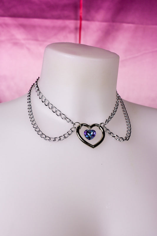 Honey Bunny Choker - SILVER & BLUE